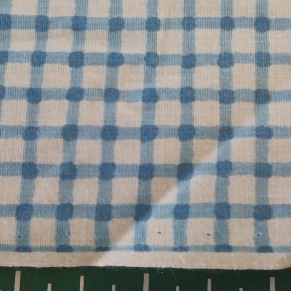 1½ Yards White & Blue Calico Check Fabric